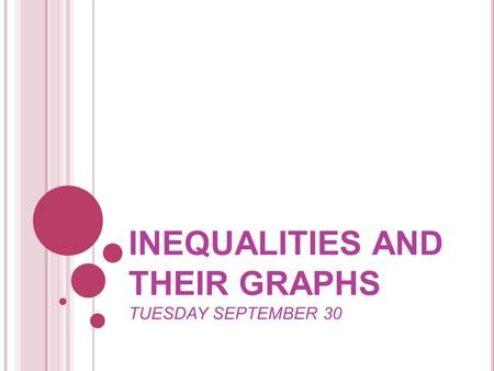 INEQUALITIES AND THEIR GRAPHS TUESDAY SEPTEMBER 30.
