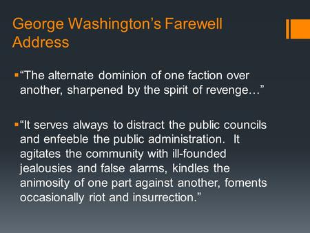 George Washington’s Farewell Address