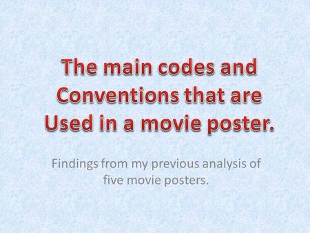 Findings from my previous analysis of five movie posters.