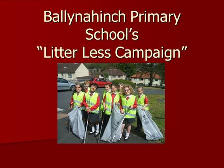 Ballynahinch Primary School’s “Litter Less Campaign”