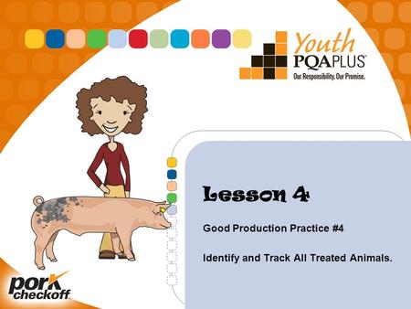 Lesson 4 Good Production Practice #4 Identify and Track All Treated Animals.