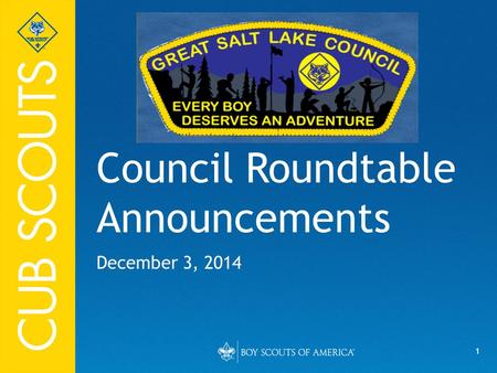 1 Council Roundtable Announcements December 3, 2014.