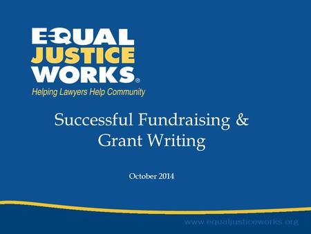 Successful Fundraising & Grant Writing October 2014.