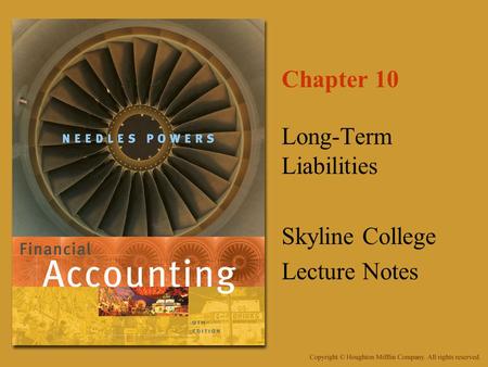 Long-Term Liabilities Skyline College Lecture Notes
