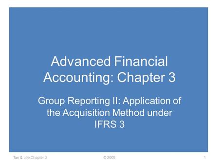 Advanced Financial Accounting: Chapter 3