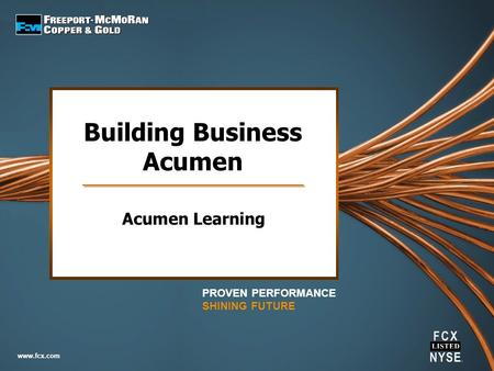 Building Business Acumen