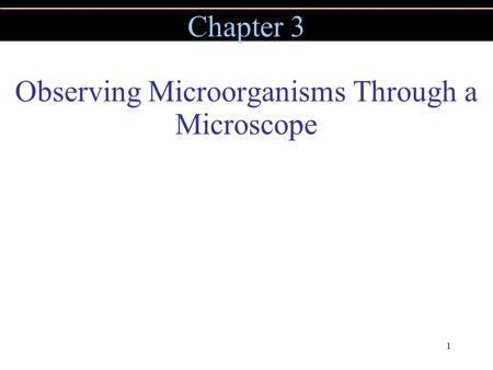 Copyright © 2004 Pearson Education, Inc., publishing as Benjamin Cummings 1 Chapter 3 Observing Microorganisms Through a Microscope.