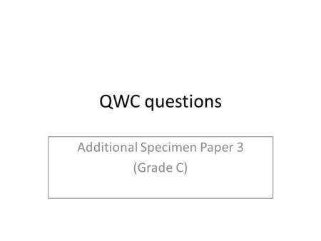 Additional Specimen Paper 3 (Grade C)