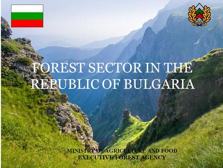 MINISTRY OF AGRICULTURE AND FOOD EXECUTIVE FOREST AGENCY FOREST SECTOR IN THE REPUBLIC OF BULGARIA.