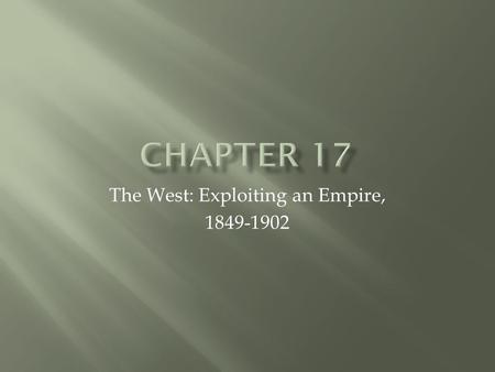 The West: Exploiting an Empire, 1849-1902.  Cheyenne Chief, Lean Bear visited New York & Washington DC in 1863. He met w/ President Lincoln. Lincoln.
