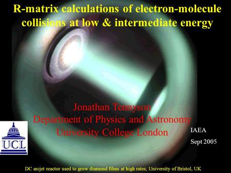 R-matrix calculations of electron-molecule collisions at low & intermediate energy Jonathan Tennyson Department of Physics and Astronomy University College.