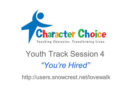 Youth Track Session 4 “You’re Hired”