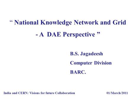 “ National Knowledge Network and Grid
