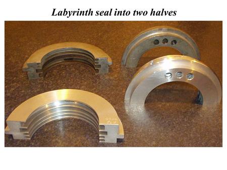 Labyrinth seal into two halves