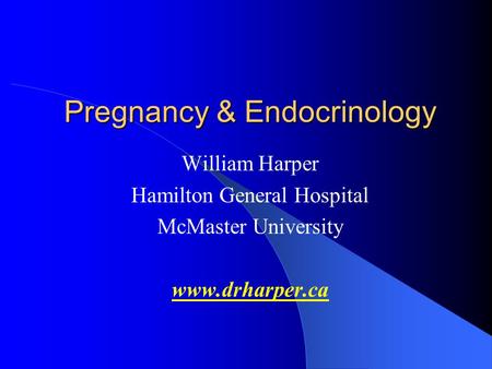 Pregnancy & Endocrinology