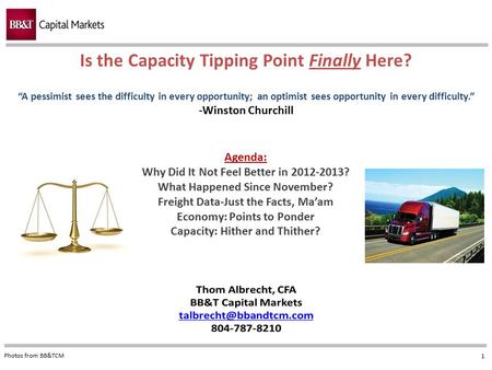 Is the Capacity Tipping Point Finally Here