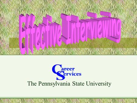The Pennsylvania State University. Topics Purpose Internal Information External Information The Actual Interview Questions.