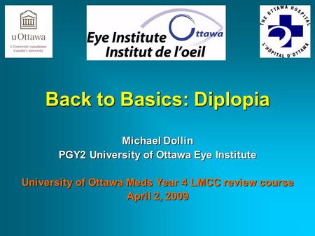 Back to Basics: Diplopia