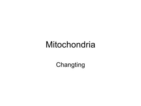 Mitochondria Changting.