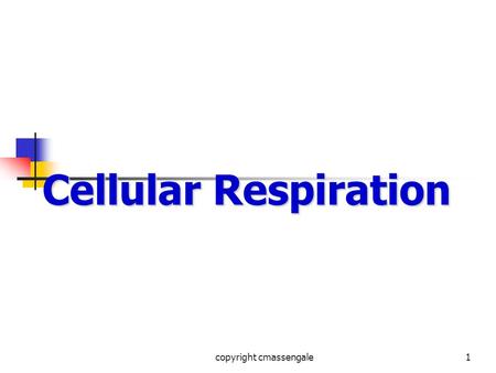 1 Cellular Respiration copyright cmassengale. 2 Cellular Respiration catabolic, exergonic, oxygen (O 2 ) energy macromolecules (glucose)energy (ATP)water.