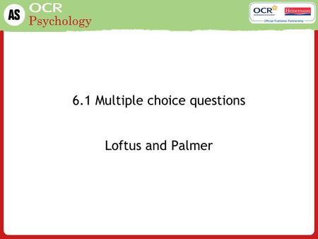 6.1 Multiple choice questions