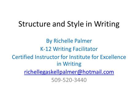 Structure and Style in Writing
