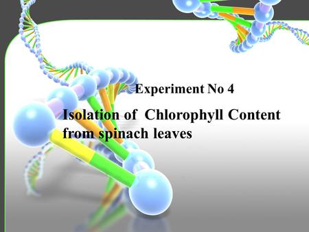 Experiment No 4. 5 Experiment Material and Chemicals Overview Introduction Procedure Objective 1 2 3 4.