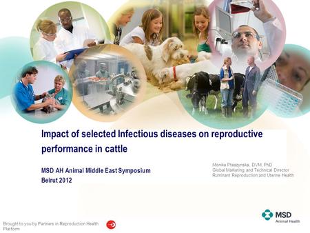Date Impact of selected Infectious diseases on reproductive performance in cattle MSD AH Animal Middle East Symposium Beirut 2012 Brought to you by Partners.