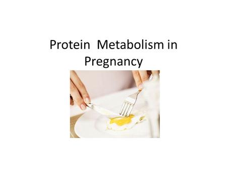 Protein Metabolism in Pregnancy. Adaptation to pregnancy involves major changes in maternal metabolism to provide for the growing demands of the conceptus.