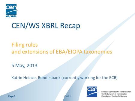 Filing rules and extensions of EBA/EIOPA taxonomies