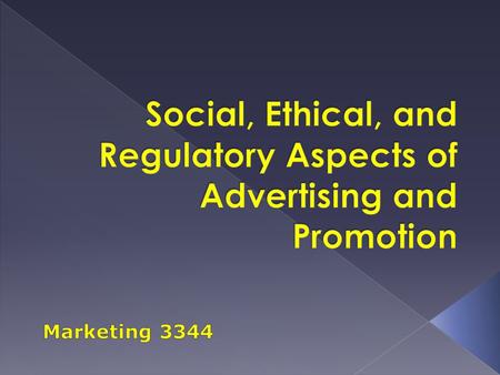 Social, Ethical, and Regulatory Aspects of Advertising and Promotion