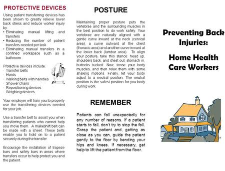 Preventing Back Injuries: Home Health Care Workers