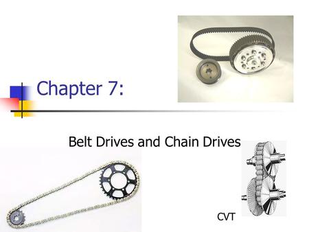 Belt Drives and Chain Drives