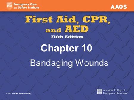 Chapter 10 Bandaging Wounds.