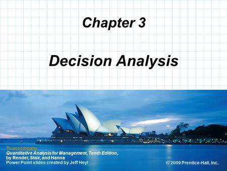 Decision Analysis Chapter 3
