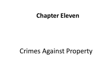 Crimes Against Property