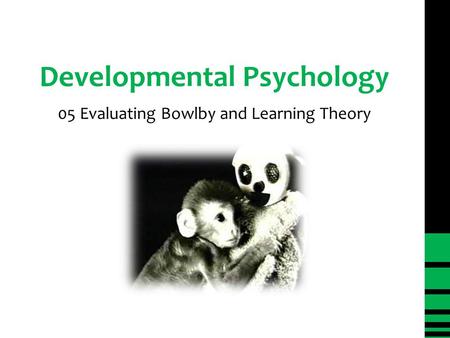 Developmental Psychology 05 Evaluating Bowlby and Learning Theory.