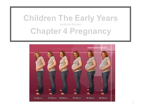 1 Children The Early Years by Anita Decker Chapter 4 Pregnancy.