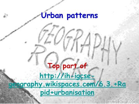Urban patterns Top part of