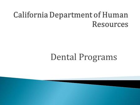 Dental Programs. Dental Plans and the Dental Form Your Responsibilities 24- Month Restriction Imputed Tax Situations Mandatory/Standard Rules Items the.