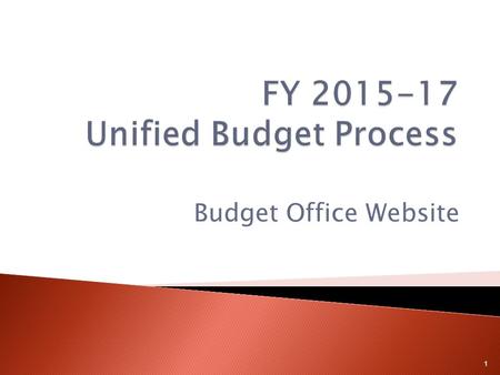Budget Office Website 1.  UNCW Budget & Planning – evolution of our processes Unified Budget Process (UBP)  2015-17 UBP Recommendations 2.
