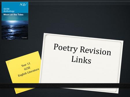 Poetry Revision Links Year 11 GCSE English Literature.