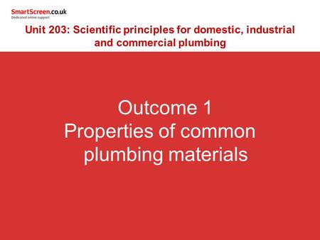 Properties of common plumbing materials