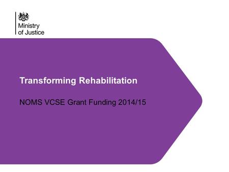 Transforming Rehabilitation NOMS VCSE Grant Funding 2014/15.