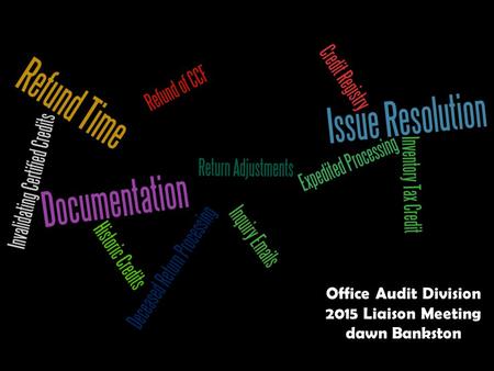 1 Office Audit Division 2015 Liaison Meeting dawn Bankston.