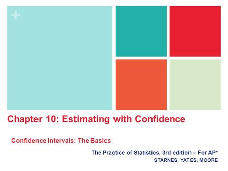 Chapter 10: Estimating with Confidence