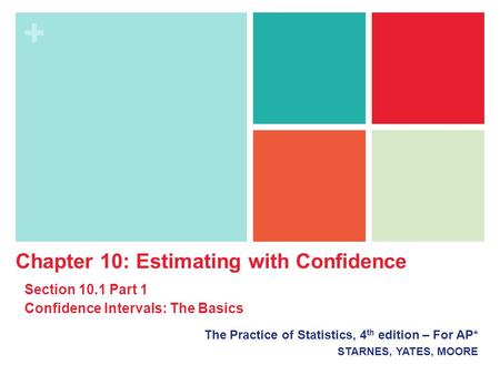 Chapter 10: Estimating with Confidence