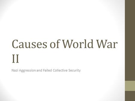 Nazi Aggression and Failed Collective Security