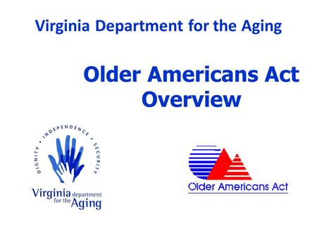 Older Americans Act Overview