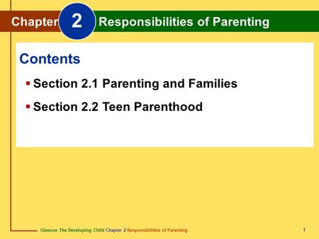 2 Contents Chapter Responsibilities of Parenting